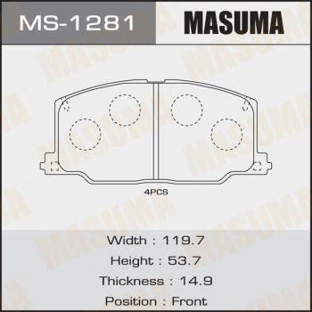 Колодки тормозные дисковые Masuma MS1281