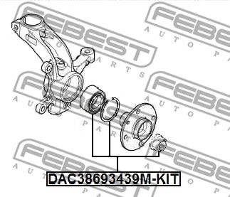 Подшипник передней ступицы FEBEST DAC38693439MKIT