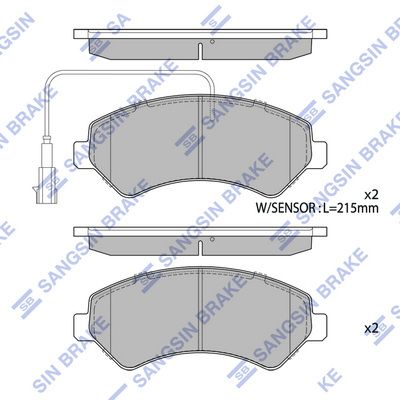 Колодки тормозные передние SANGSIN SP1716
