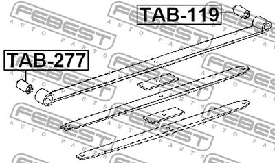 Сайлентблок рессоры задней FEBEST TAB119