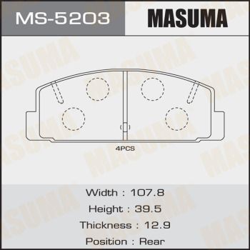 Колодки тормозные задние Masuma MS5203