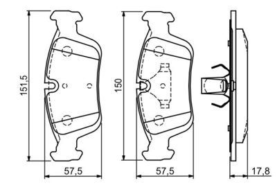 Колодки тормозные дисковые передние BOSCH 0986494015