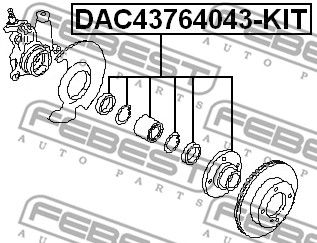 Подшипник передней ступицы FEBEST DAC43764043KIT