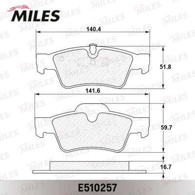 Колодки тормозные задние Miles E510257