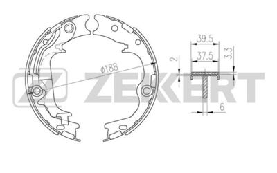 Колодки тормозные барабанные задние Zekkert BK4313