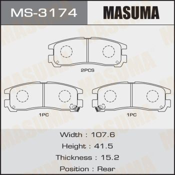Колодки тормозные дисковые Masuma MS3174