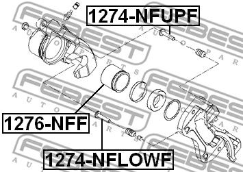 Втулка направляющая суппорта тормозного переднего FEBEST 1274NFUPF