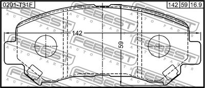Колодки тормозные передние FEBEST 0201T31F