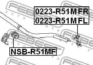Тяга стабилизатора переднего левая FEBEST 0223R51MFL