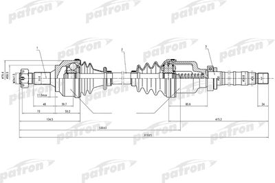 Полуось правая PATRON PDS0069