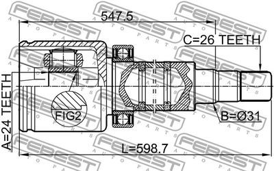 ШРУС внутренний правый FEBEST 2711V70RH