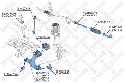 Рычаг нижний правый STELLOX 5703750SX