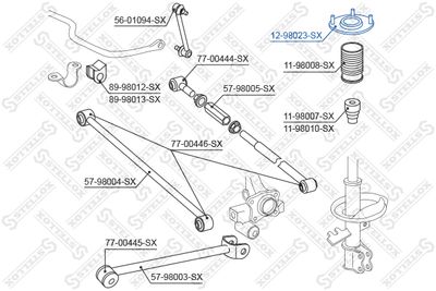 Опора амортизатора заднего STELLOX 1298023SX