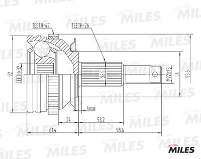 ШРУС наружный Miles GA20534