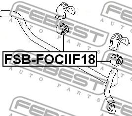 Втулка стабилизатора переднего FEBEST FSBFOCIIF18