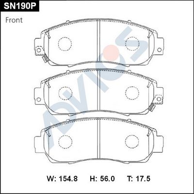 Колодки тормозные дисковые ADVICS SN190P