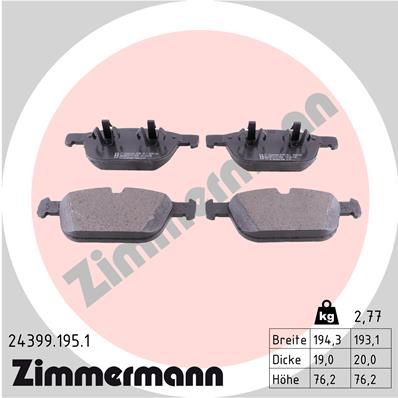 Колодки тормозные дисковые ZIMMERMANN 243991951