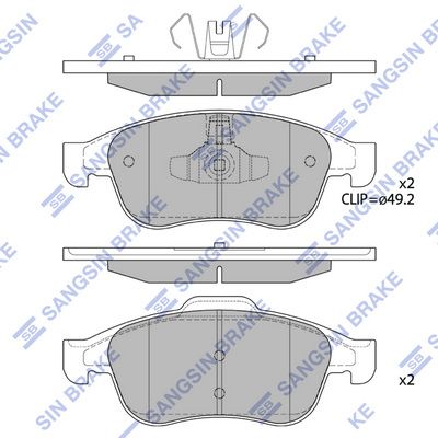 Колодки тормозные передние SANGSIN SP1390