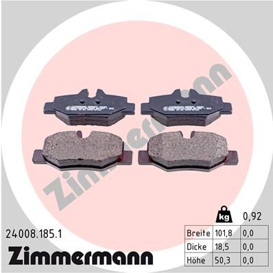 Колодки тормозные дисковые ZIMMERMANN 240081851