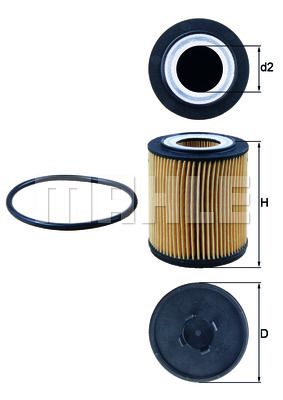 Фильтр масляный MAHLE OX182D