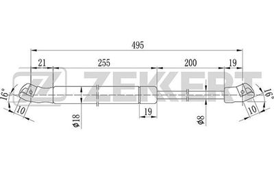 Амортизатор багажника Zekkert GF1073