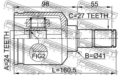 ШРУС внутренний левый FEBEST 2211NS20LH