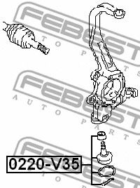 Опора шаровая переднего поворотного кулака FEBEST 0220V35