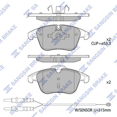Колодки тормозные передние SANGSIN SP2207A