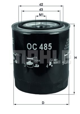 Фильтр масляный MAHLE OC485
