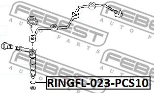 Кольцо уплотнительное форсунки впрыска топлива FEBEST RINGFL023PCS10
