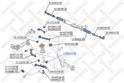 Сайлентблок рычага передний нижний наружный STELLOX 7700163SX