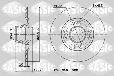 Диски тормозные комплект SASIC 6104012