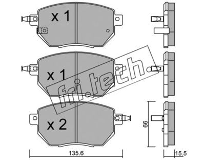 Комплект колодок для дискового тормоза TRUSTING 7570