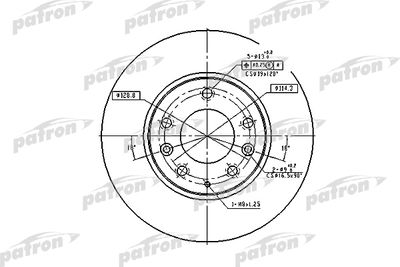Диск тормозной передний PATRON PBD4386