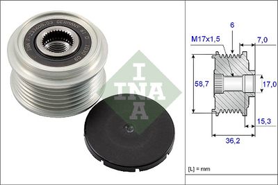 Шкив генератора INA 535009810