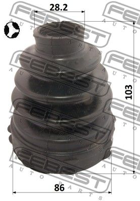 Пыльник ШРУС внутреннего комплект FEBEST 2515BOX3DT