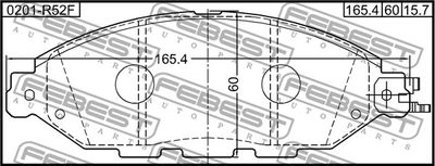 Колодки тормозные передние FEBEST 0201R52F