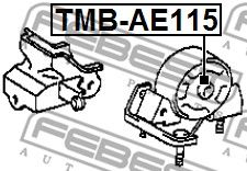 Сайлентблок задней подушки двигателя FEBEST TMBAE115