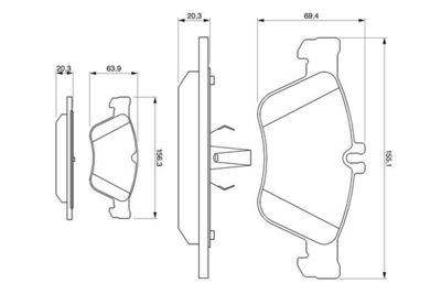 Колодки тормозные дисковые передние BOSCH 0986494001