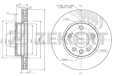 Диск тормозной передний правый Zekkert BS5285