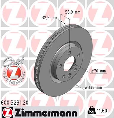 Диск тормозной ZIMMERMANN 600323120