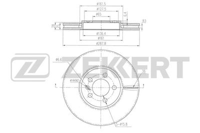 Диск тормозной передний Zekkert BS6519