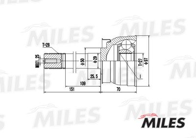 ШРУС наружный Miles GA10020