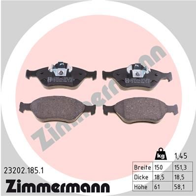 Колодки тормозные дисковые ZIMMERMANN 232021851