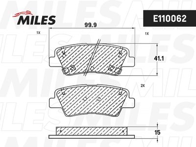 Колодки тормозные задние Miles E110062