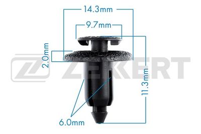Клипса крепежная Zekkert BE2789