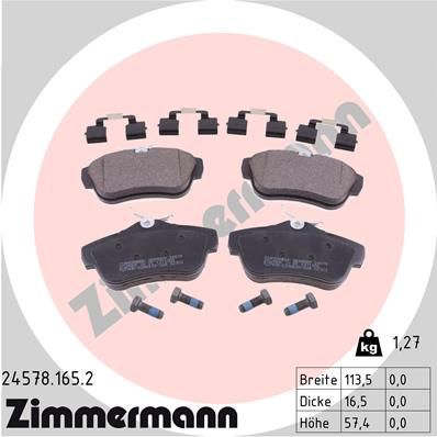 Колодки тормозные задние ZIMMERMANN 245781652