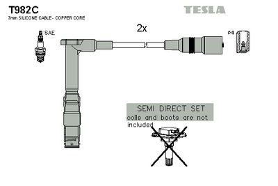 Комплект проводов высоковольтных TESLA T982C