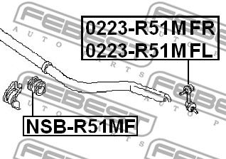 Тяга стабилизатора передняя правая FEBEST 0223R51MFR