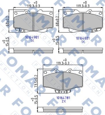 Колодки тормозные дисковые передние FOMAR FRICTION FO464781